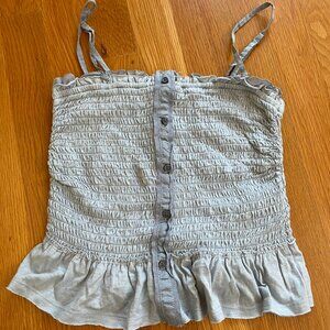 Abercrombie & Fitch Blue Smocked Top